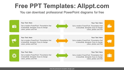 Double arrow banner PowerPoint Diagram Template