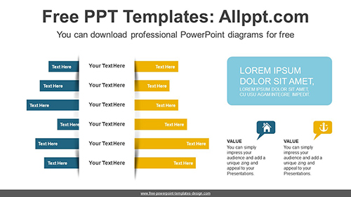 Double Bar Chart PowerPoint Diagram