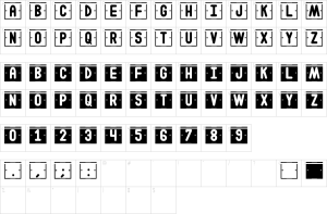 Mapa de caracteres da fonte DoUbLe CoLoR St Font