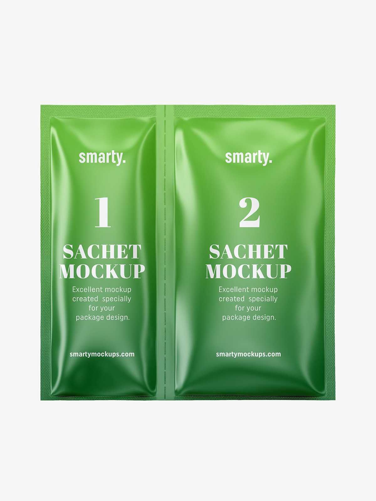 Double sachet mockup / glossy