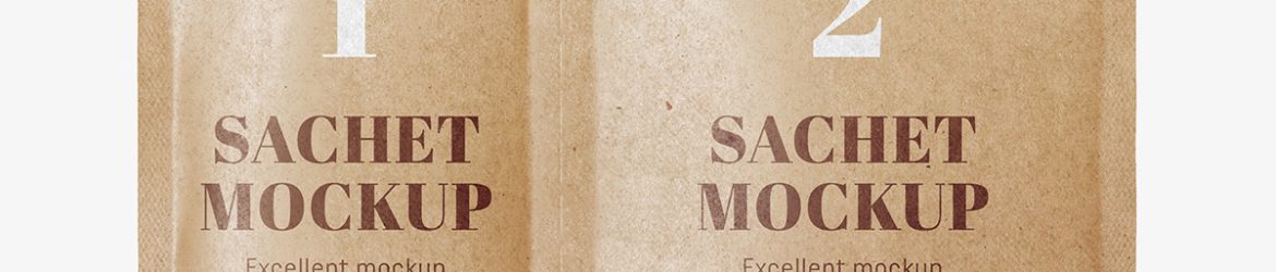 Double sachet mockup / kraft paper Double sachet mockup / kraft paper