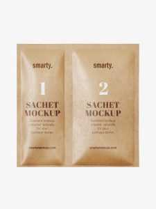 Double sachet mockup / kraft paper