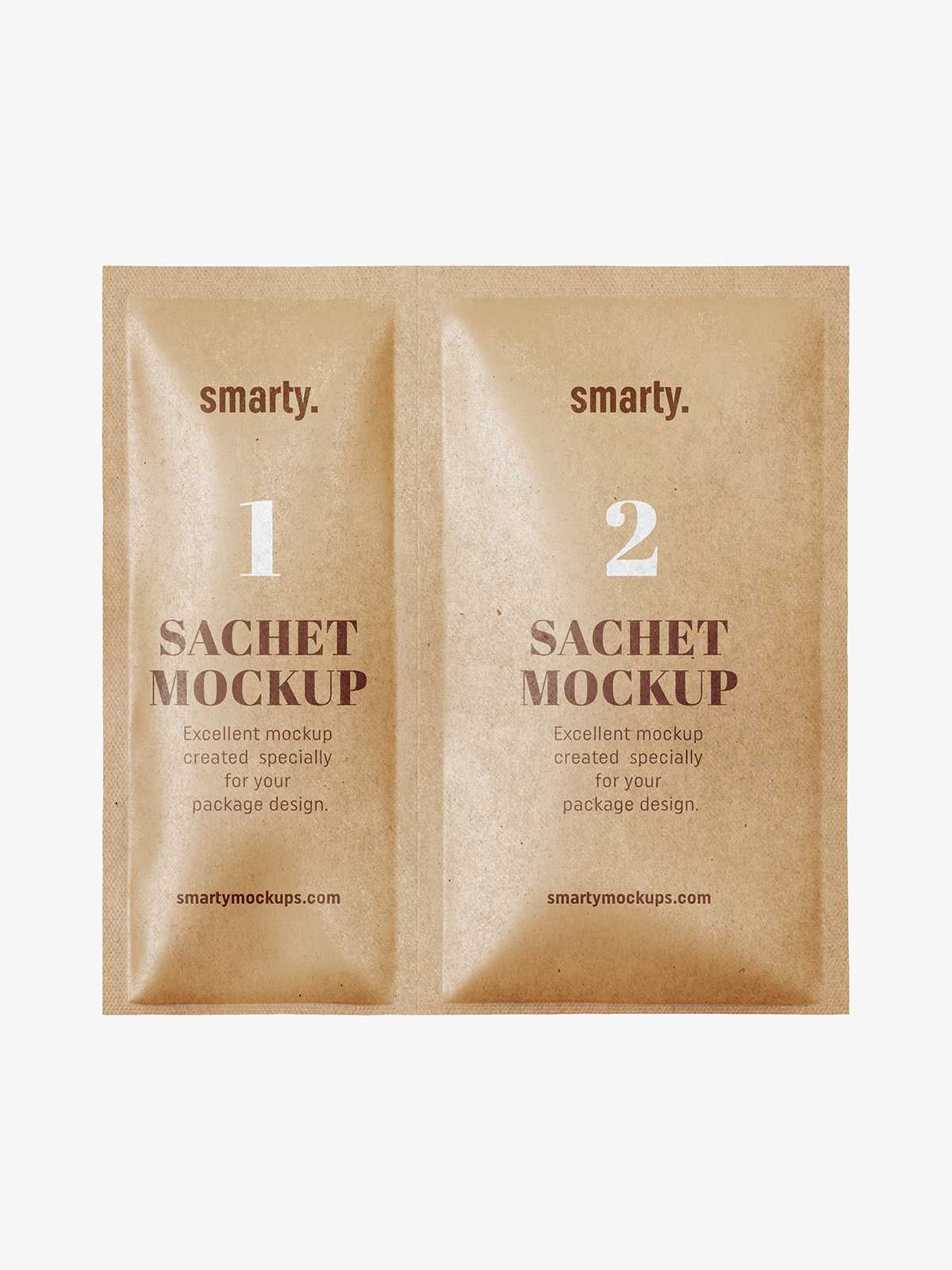 Double sachet mockup / kraft paper