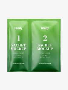 Double sachet mockup / matt