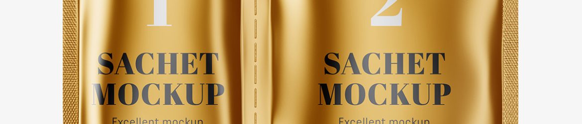 Double sachet mockup / metallic Double sachet mockup / metallic