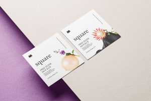 Double square flyer with some paper planes mockup