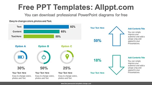 Doughnut-Bar chart PowerPoint Diagram