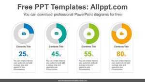 Doughnut Charts Card PowerPoint Diagram