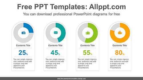 Doughnut Charts Card PowerPoint Diagram