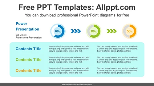 Doughnut Charts progress PPT Diagram
