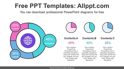 Doughnut Pie Charts PowerPoint Diagram