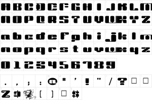 Mapa de caracteres da fonte Dr.Vinyl Font