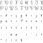 Mapa de caracteres da fonte Dracula Font