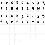 Mapa de caracteres da fonte Dragon Empire Font
