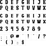 Mapa de caracteres da fonte Dragon Kids Font