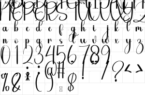 Mapa de caracteres da fonte Dragonfly Font