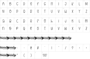 Mapa de caracteres da fonte Drama Story Font