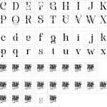Mapa de caracteres da fonte Dramatic Lighting Font