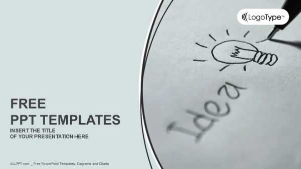 drawing light bulb and idea PowerPoint Templates