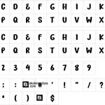 Mapa de caracteres da fonte Dream Head Font