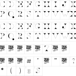 Mapa de caracteres da fonte Dream House Font