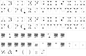 Mapa de caracteres da fonte Dream House Font