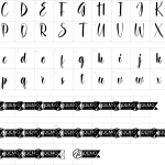 Mapa de caracteres da fonte Dreamer Land Font