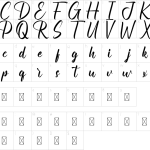 Mapa de caracteres da fonte Dreamking Font