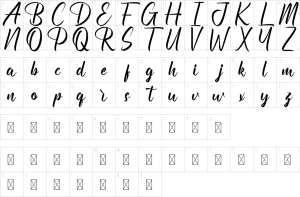 Mapa de caracteres da fonte Dreamking Font