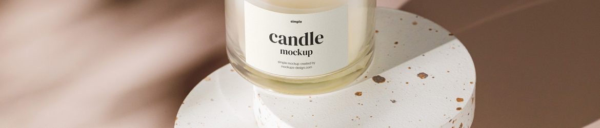 Dreamy candle mockup