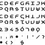 Mapa de caracteres da fonte DreiDreiDrei Black Font