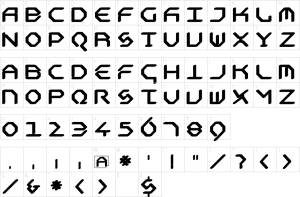 Mapa de caracteres da fonte DreiDreiDrei Black Font
