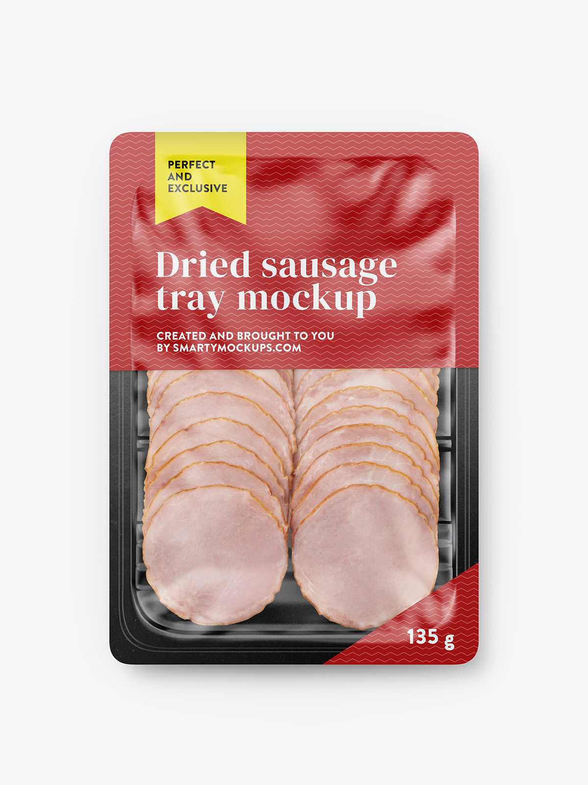 Dried sausage tray mockup