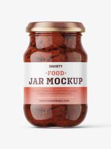 Dried tomatoes jar mockup