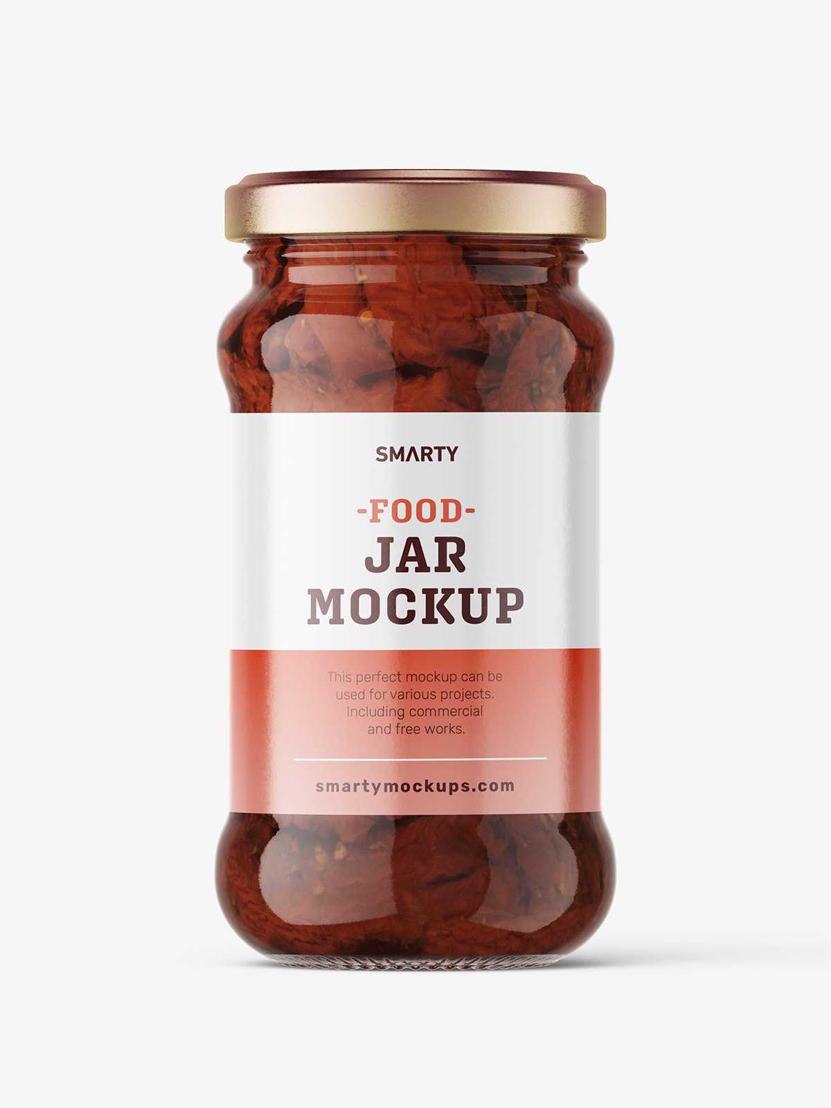 Dried tomatoes jar mockup