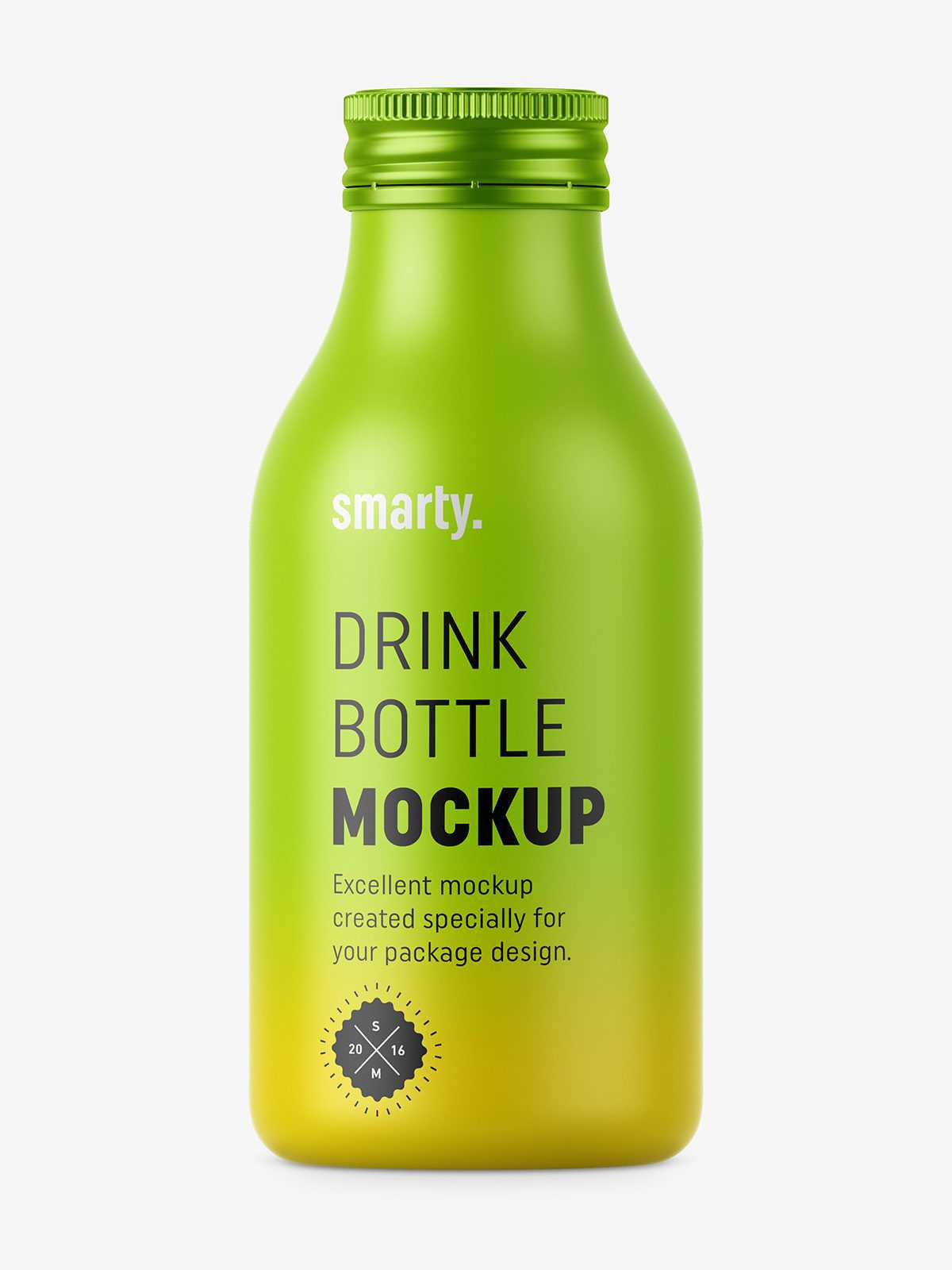 Drink bottle mockup with silver cap