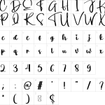 Mapa de caracteres da fonte Drink Font