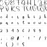 Mapa de caracteres da fonte Dripping Font