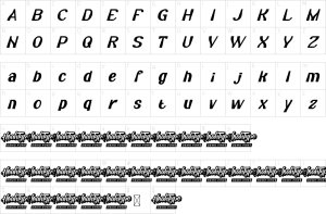 Mapa de caracteres da fonte Driver Station Font