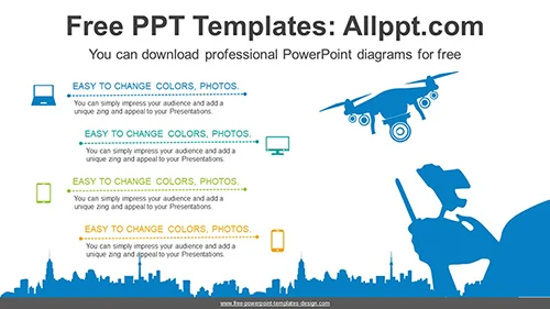 Drone Control PowerPoint Diagram