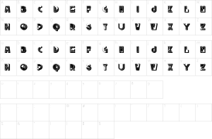 Mapa de caracteres da fonte Drone Font