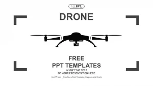 Drone icon in black flat style PowerPoint Templates
