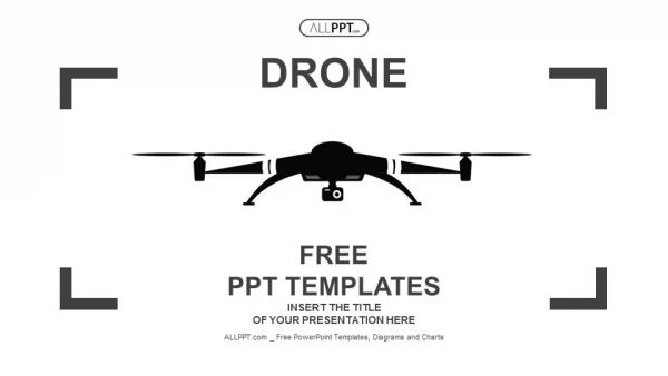 Drone icon in black flat style PowerPoint Templates