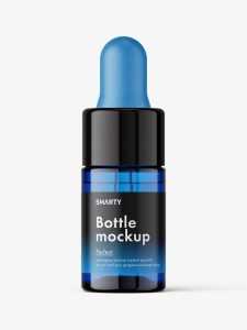 Dropper bottle mockup / blue