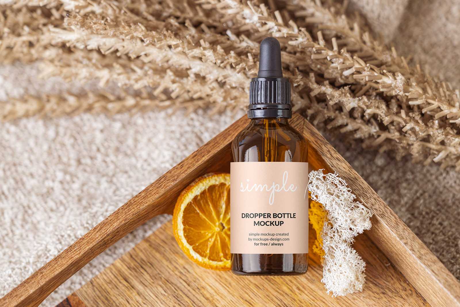 Dropper bottle on natural background mockup