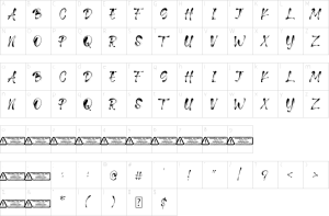 Mapa de caracteres da fonte Druilla Font