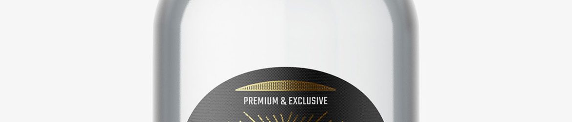 Dry gin bottle mockup