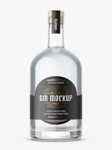 Dry gin bottle mockup