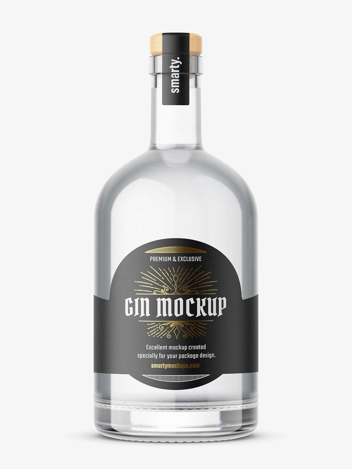 Dry gin bottle mockup