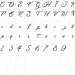 Mapa de caracteres da fonte Dumpling Font